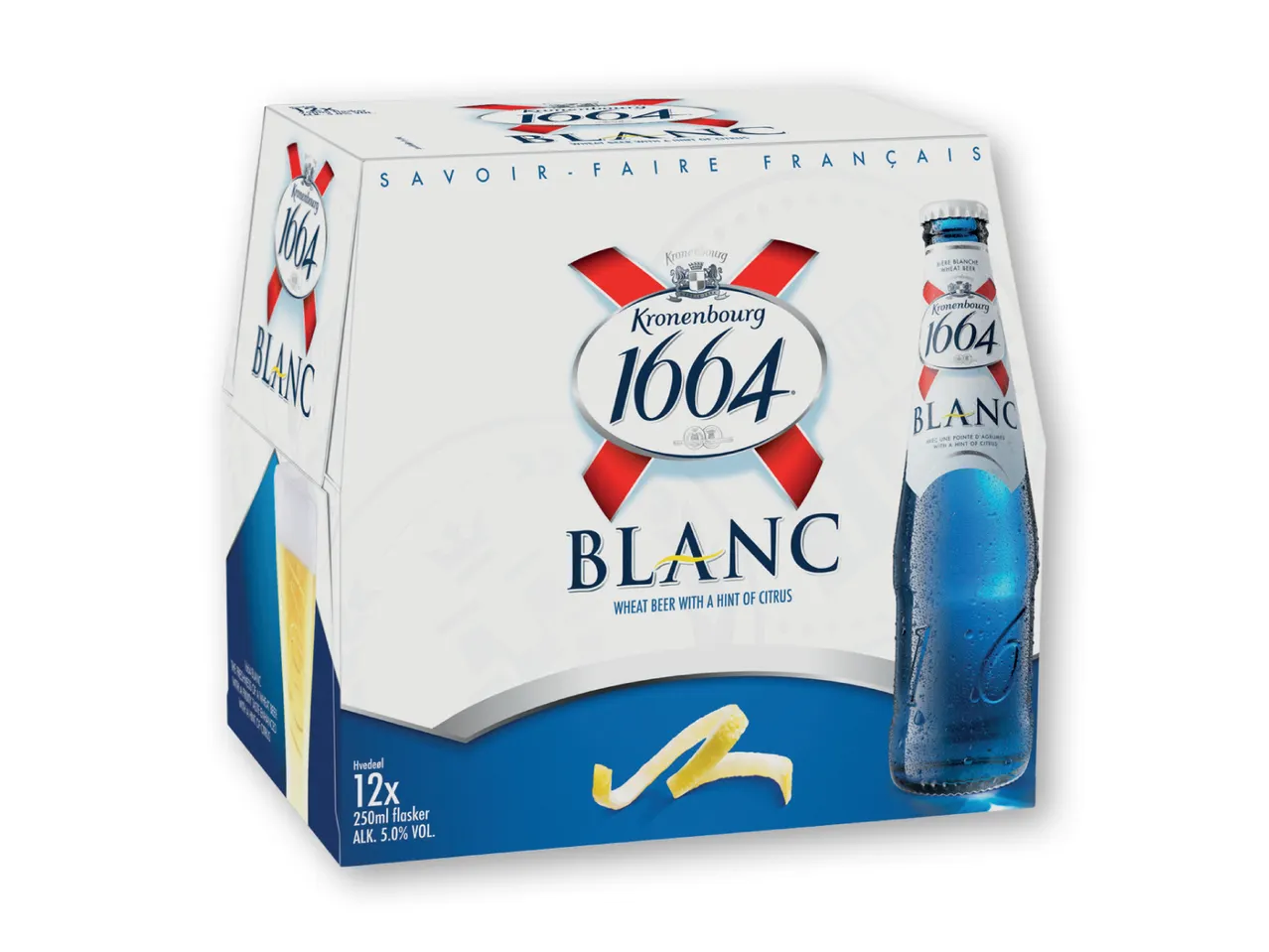 En pakke Kronenbourg 1664 Blanc øl.