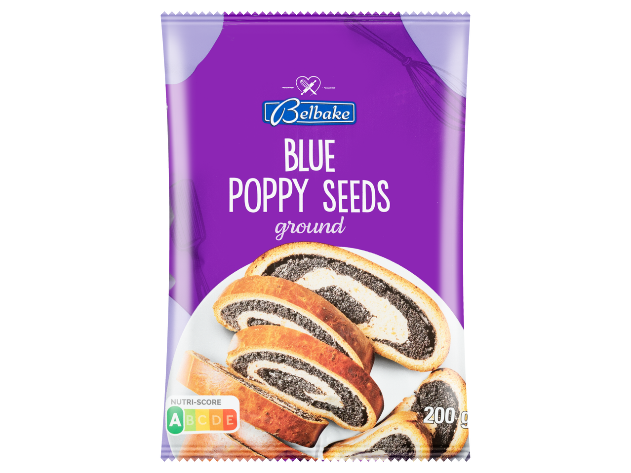 Belbake Darált mák, 200g, Nutri-Score A jelöléssel.