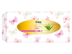 Boîte de mouchoirs Cien Aloe Vera avec 120 mouchoirs soyeux et doux, avec un motif papillon.