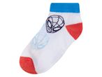 Spiderman mintás gyerek zokni, kék, fehér és narancssárga színben.