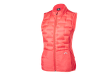Коралова дамска ватирана жилетка с цип и висока яка.