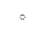 Uma única porca hexagonal de metal em um fundo preto.