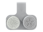 Pumice stone and foot brush with holder.