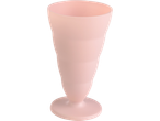 Pink ice cream sundae glass.