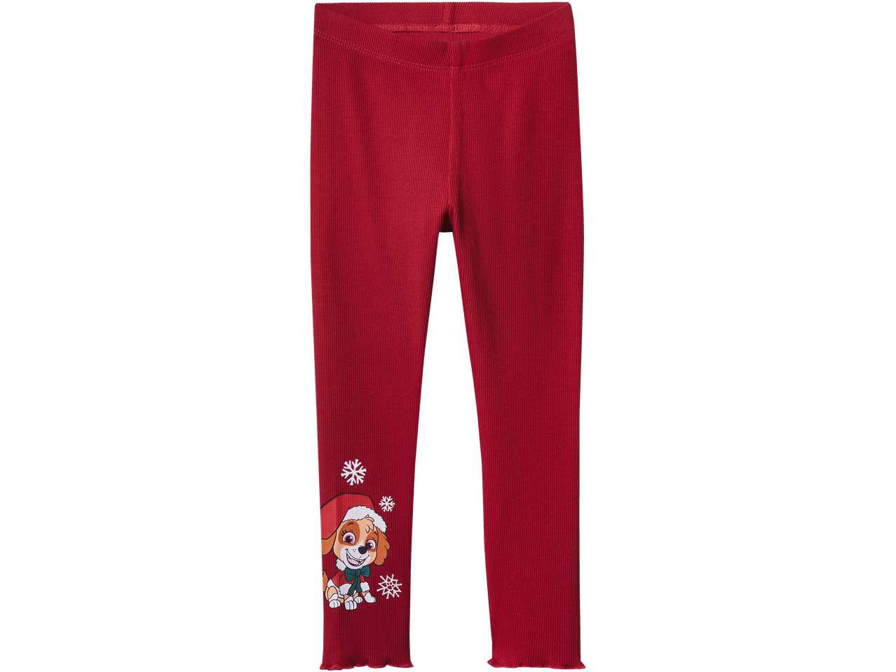 Raudonos tamprės su Paw Patrol šuns atspaudu, Kalėdų kepure ir snaigėmis