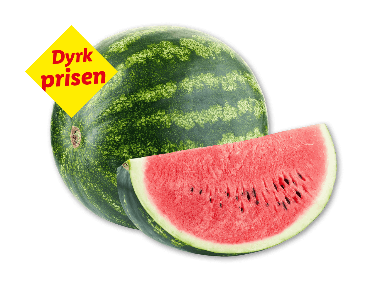 Vandmelon med et skilt, der siger 'Dyrk prisen'