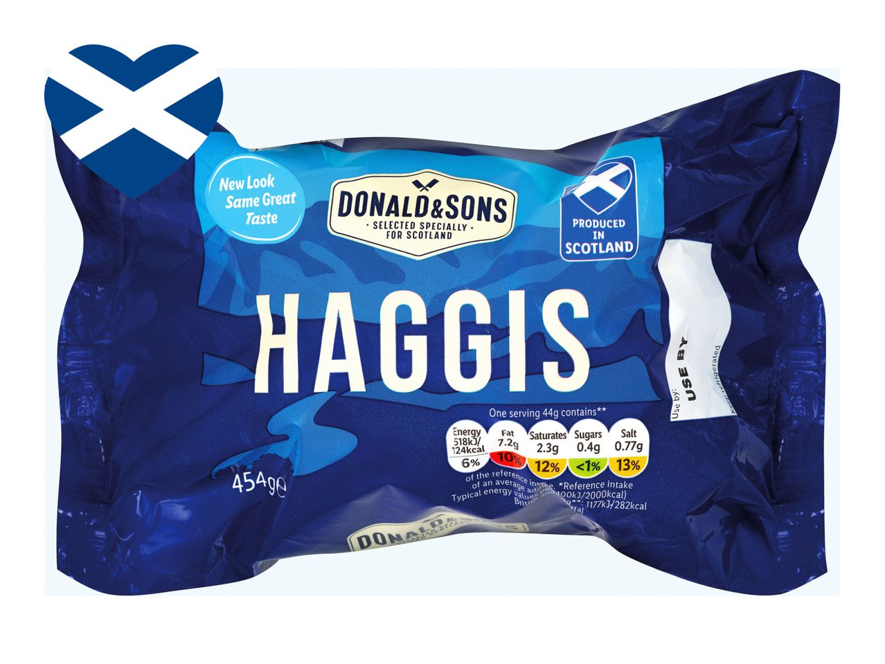 Donald & Sons Scottish Haggis packaging.