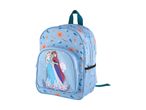 A light blue Frozen backpack featuring Anna and Elsa.