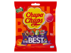 Chupa Chups lolly's in diverse fruitsmaken, waaronder cola, aardbei, appel en aardbei-room.