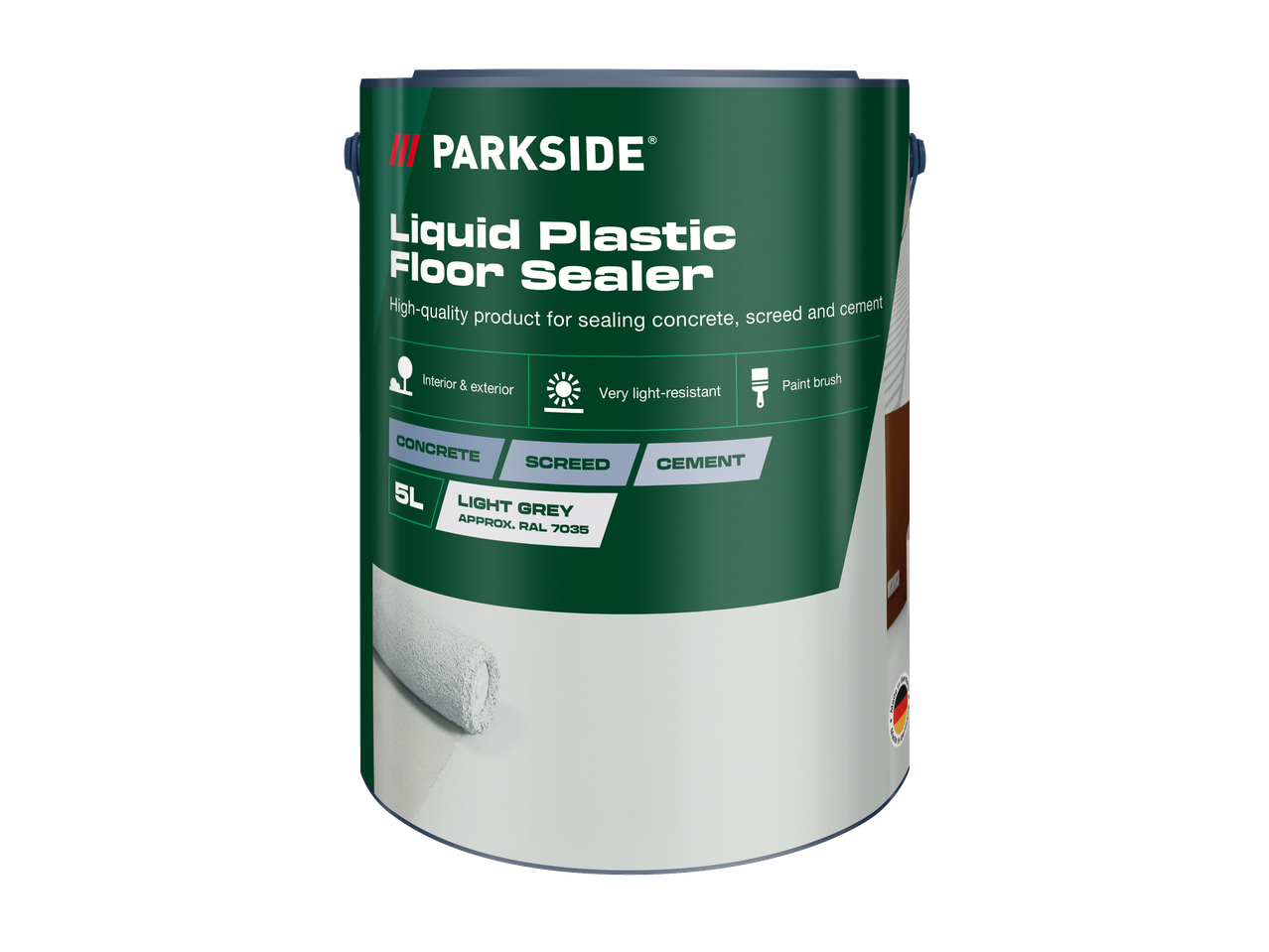 PARKSIDE tekući plastični brtvilo za podove u svijetlosivoj boji, za beton, estrih i cement.