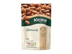 A bag of almonds with nutritional information and health benefits listed.