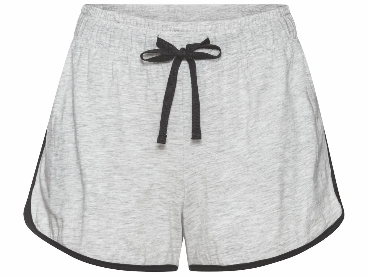 Shorts gris en jersey avec cordon noir.