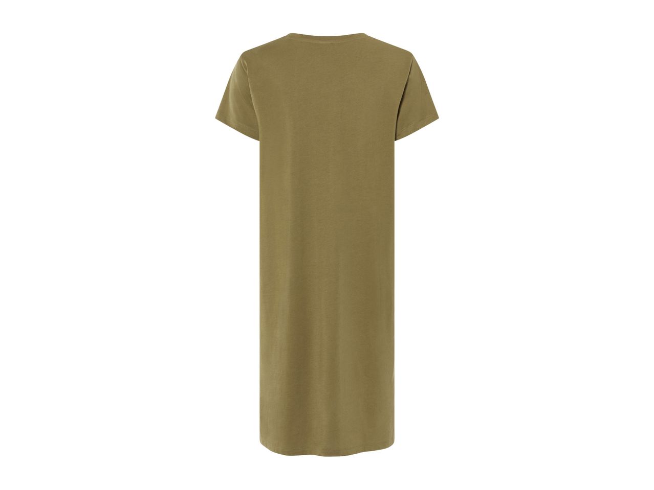 Olive green midi t-shirt dress.