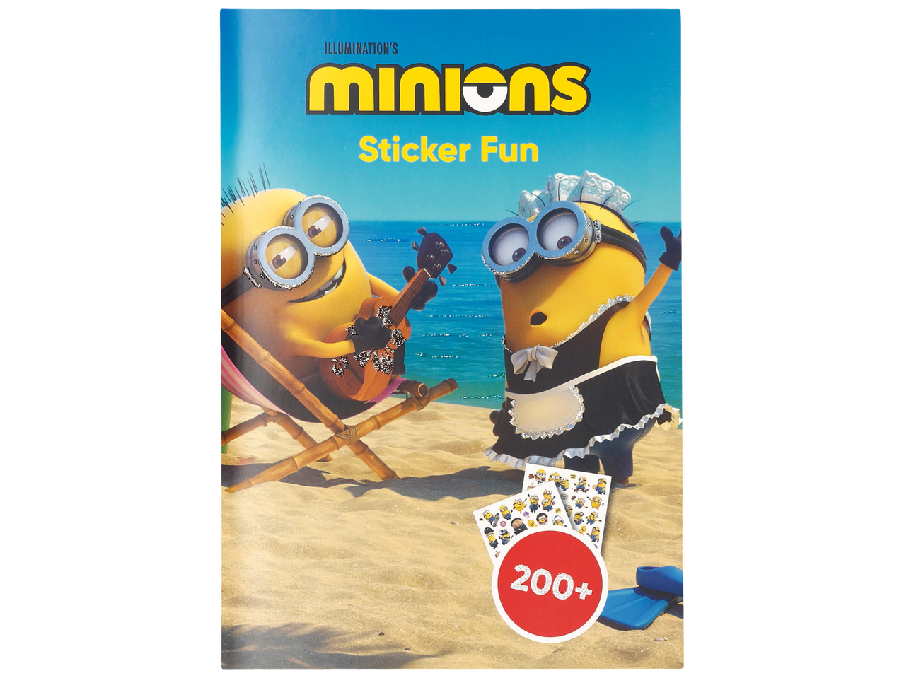Livre d'autocollants Les Minions avec plus de 200 autocollants, sur le thème de la plage.