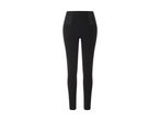 Sorte leggings med høj talje og elastikdetaljer.