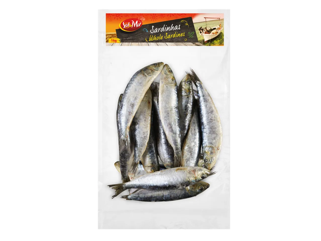 SalMar whole sardines, 1kg pack.