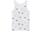 lupilu® Kids' Vest in white with a green dinosaur pattern