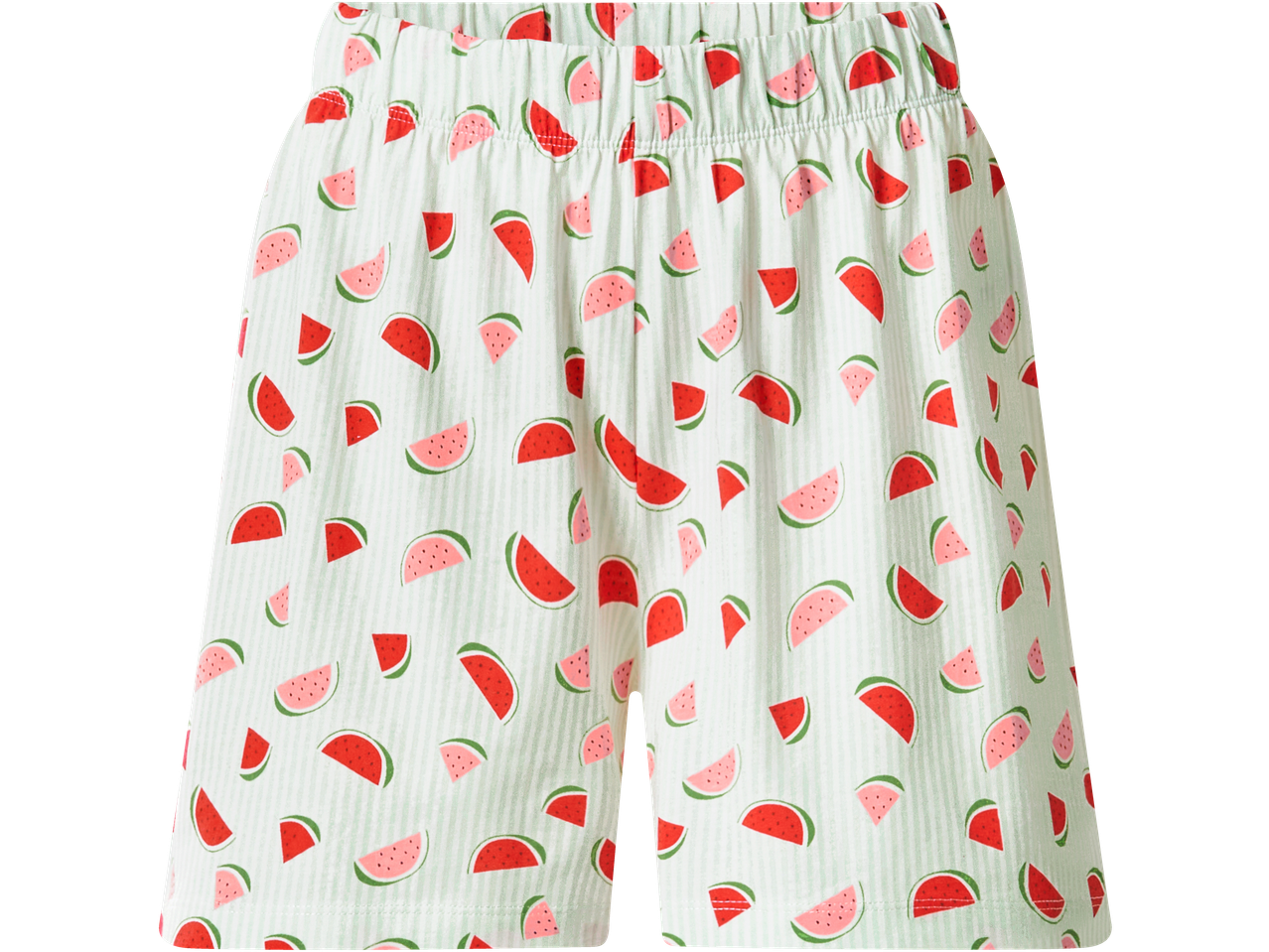 ESMARA пиџама шортс са дезеном лубенице и зеленим пругама