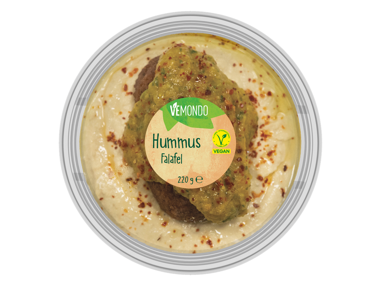 Hummus și falafel Vēmondo.