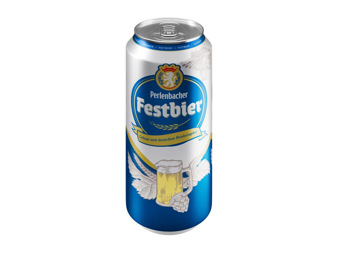 A can of German festbier brewed according to the purity law.
