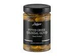 Deluxe pitted Greek colossal olives.