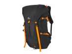 Crivit Wanderrucksack in Schwarz mit orangefarbenen Gurten.