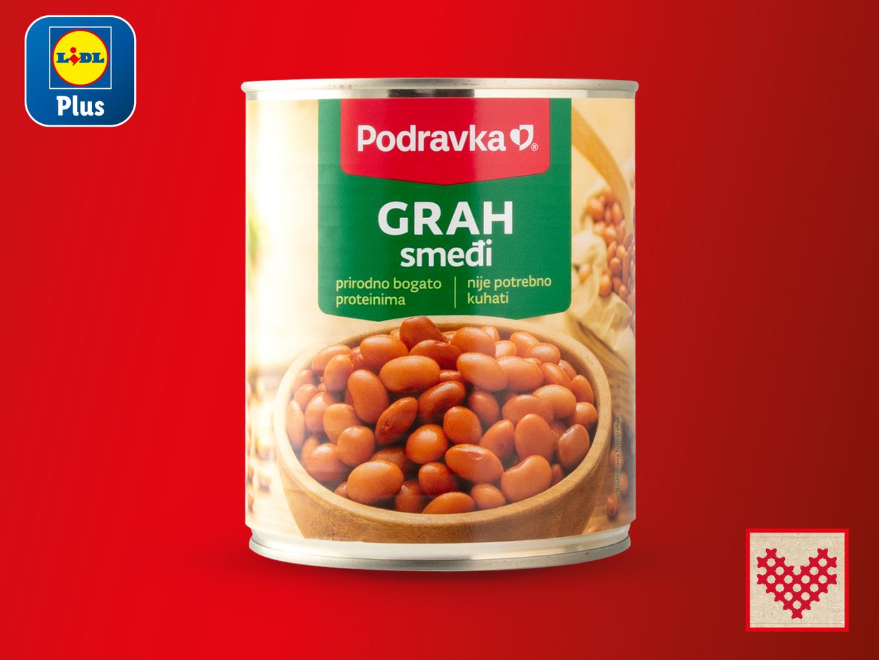 Konzervirani Podravkin grah u limenci.