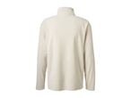 Back view of a men's cream-coloured fleece jacket with a high collar