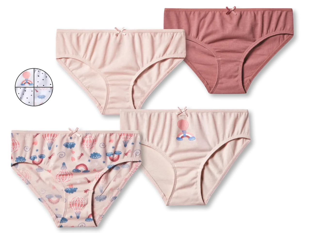 Slip da bambina, 4 pezzi