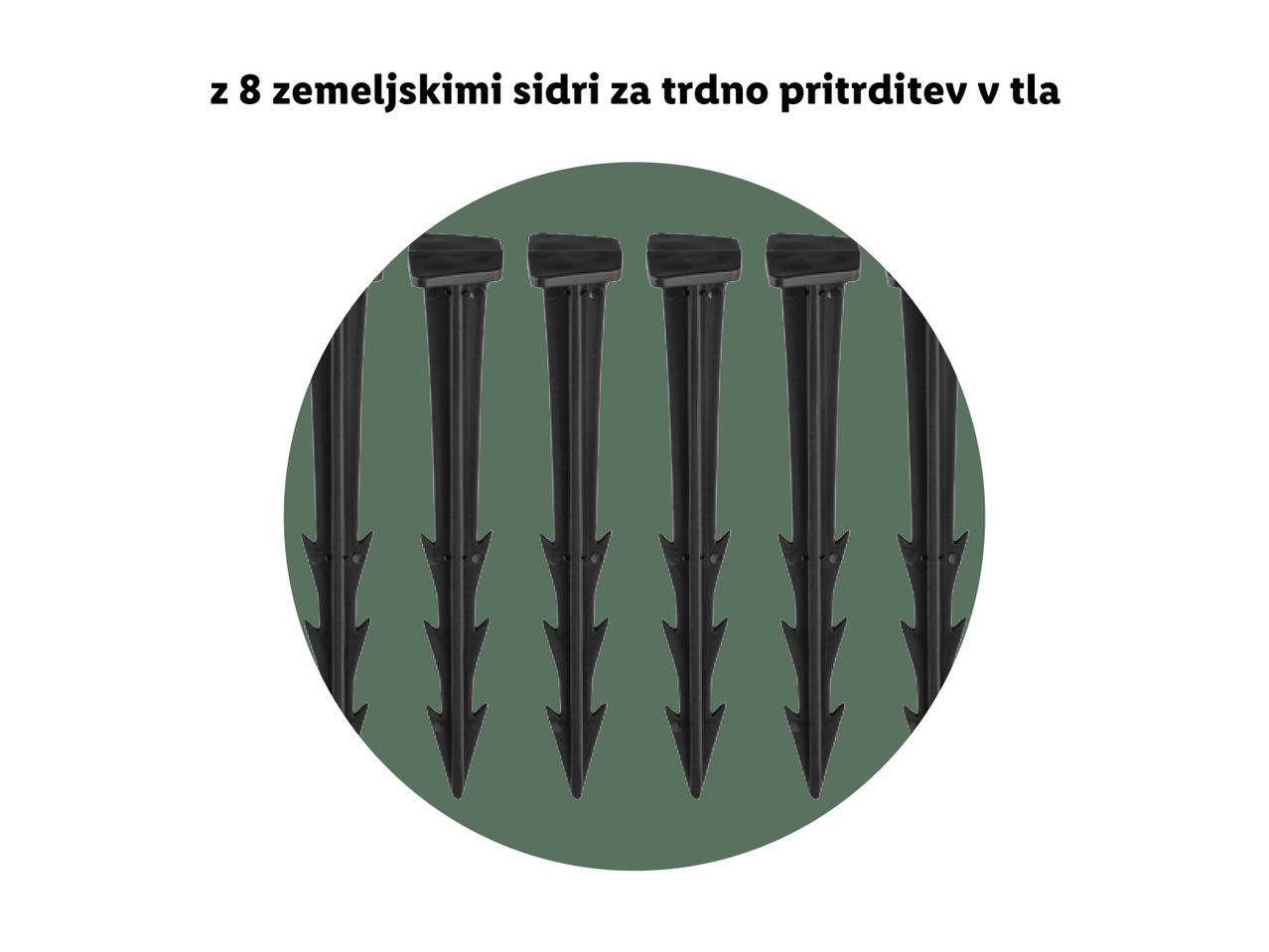 8 talnih sider za trdno pritrditev v tla