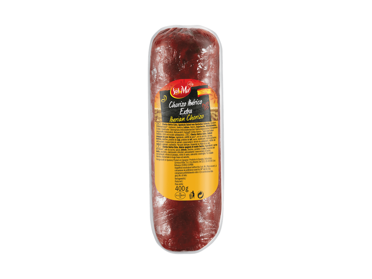 400g Chorizo Ibérico Extra, spanische Salami vom iberischen Schwein.
