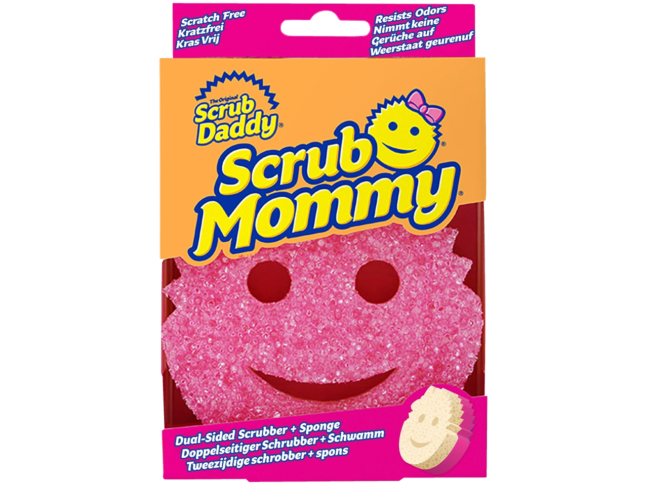 Scrub Mommy dual-sided scrubber and sponge, a product from the makers of Scrub Daddy.