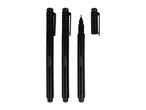 Three black Crelando fine-line pens; two capped, one uncapped.
