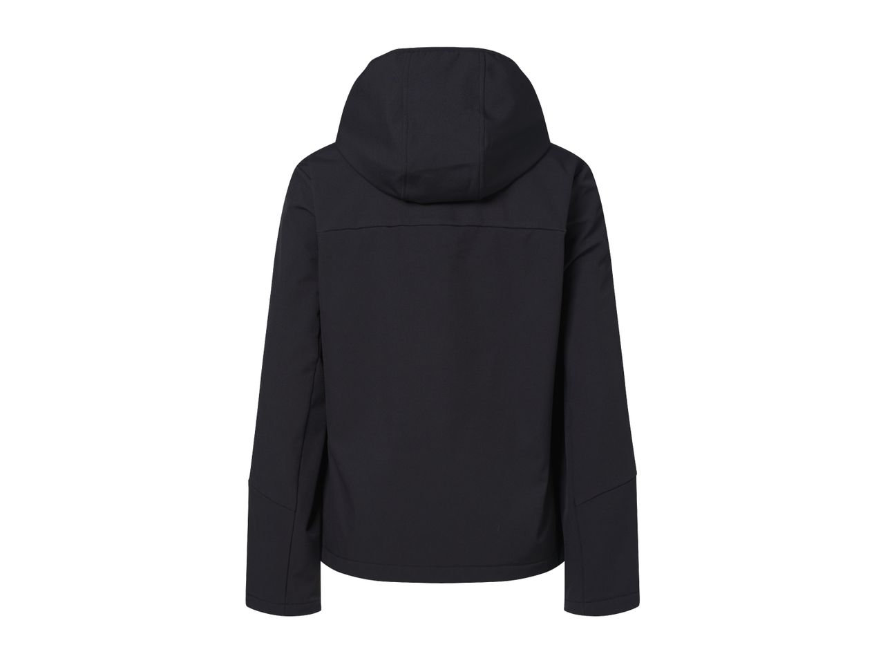Black hooded jacket, back view