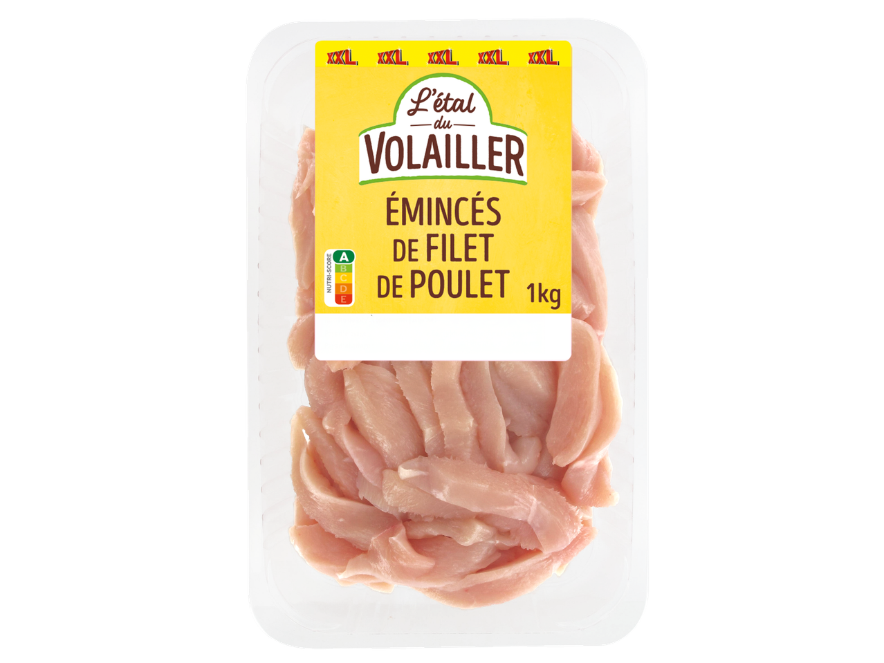 Émincés de filet de poulet L'Étal du Volailler (1kg).