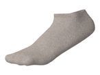 Single beige ankle sock with a ribbed texture, viewed from the side.