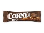 Mørk chokolade- og cookiebar med korn og nødder.