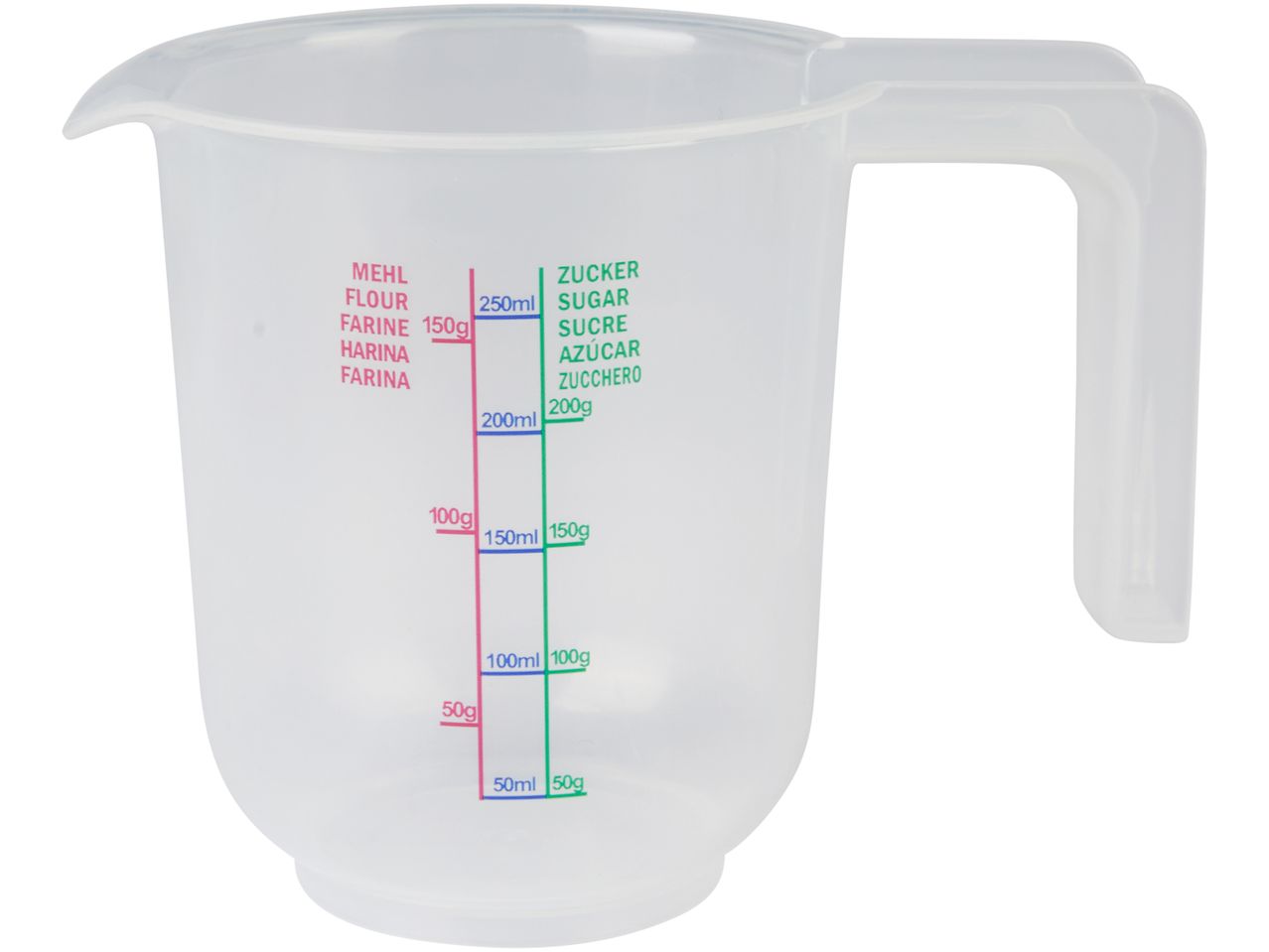 Caraffa graduata con marcature in ml e g 