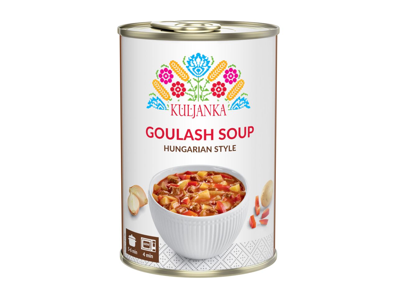 A can of Orana Goulash Soup, Hungarian style.