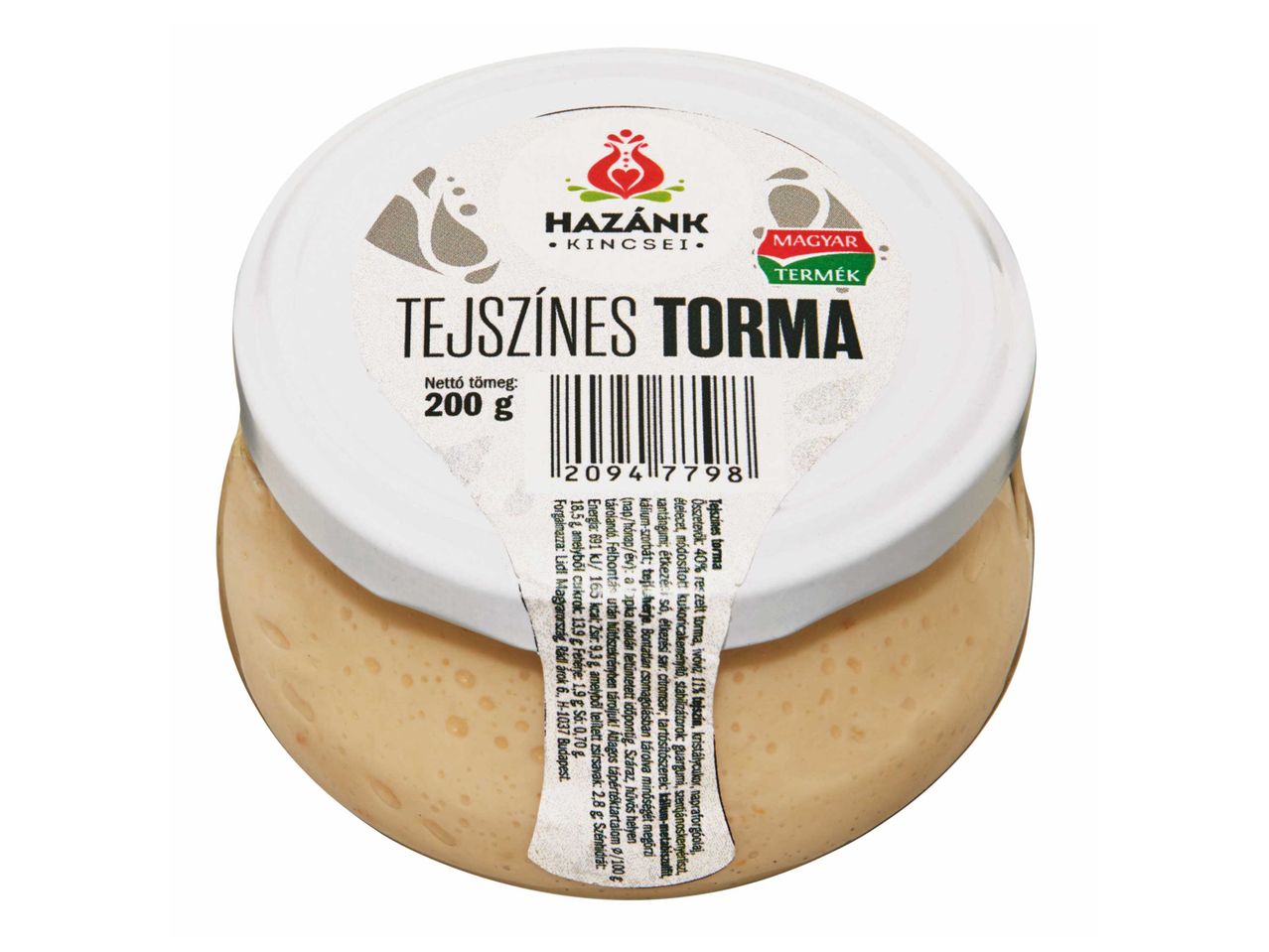 Hazánk Kincssei tejszínes torma üvegben.