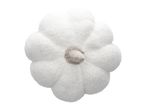 White pumpkin-shaped pillow with a light brown stem