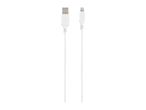 White USB to Lightning charging and data cable