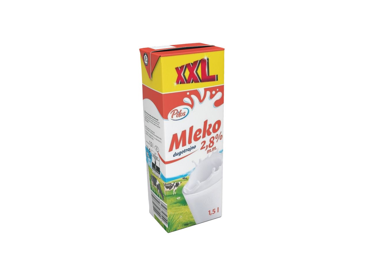 Pilos XXL dugotrajno mleko 2,8% m.m. u pakovanju od 1,5 l