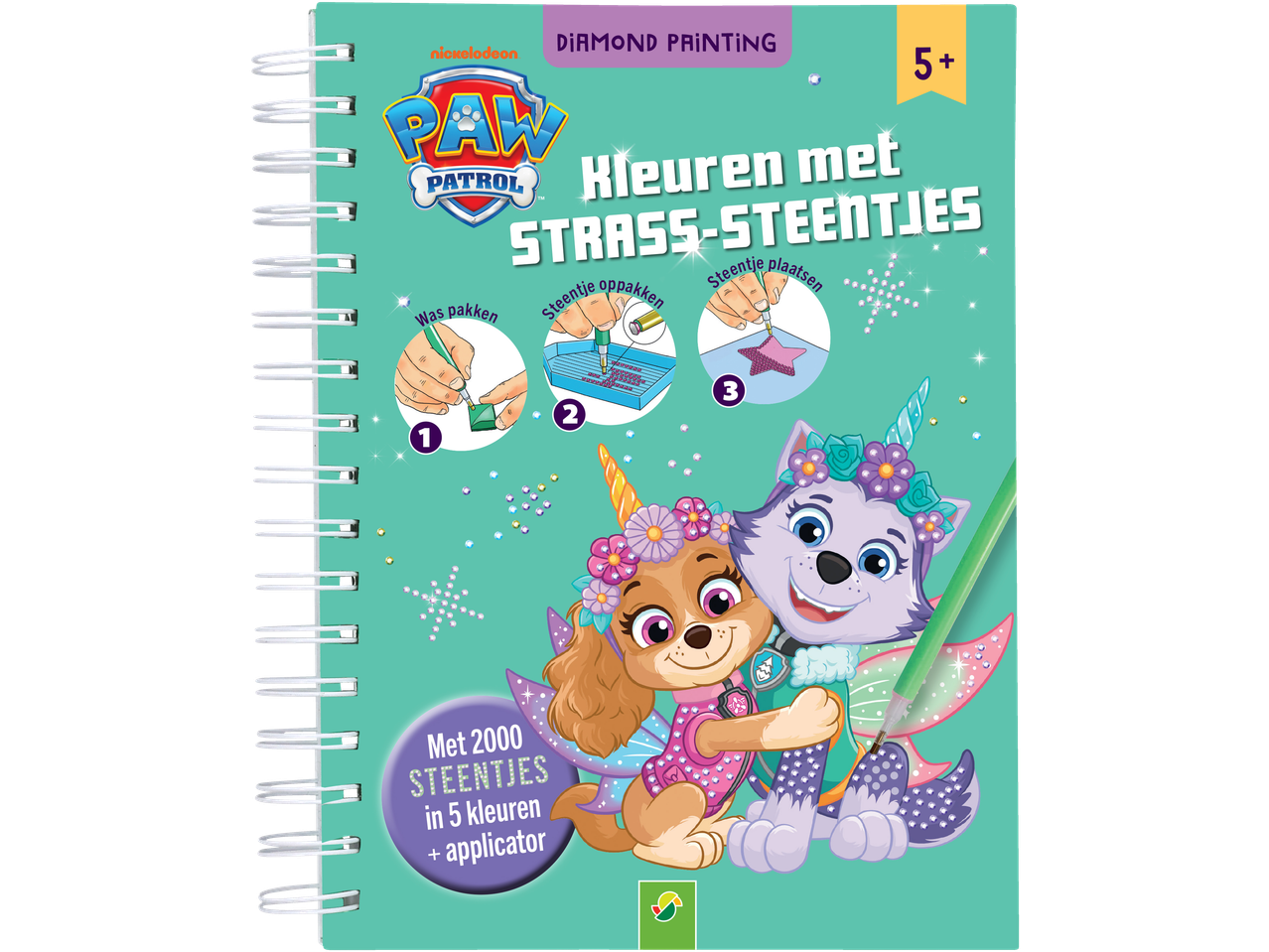 PAW Patrol diamant schilderset met Skye en Everest, 2000 strass-steentjes en applicator.