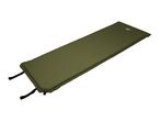 Olive green self-inflating camping mat with straps