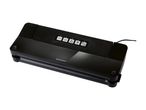 A black FoodSaver vacuum sealer sits on a white background.