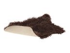 Brown faux fur rug with a non-slip backing