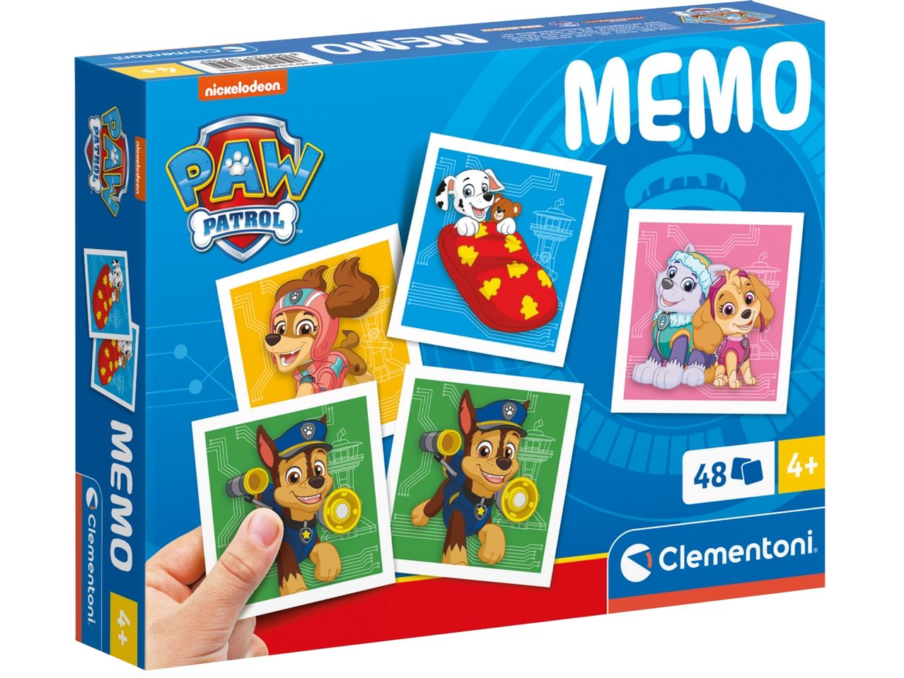 Игра Paw Patrol Memo от Clementoni с 48 карти за деца над 4 години.