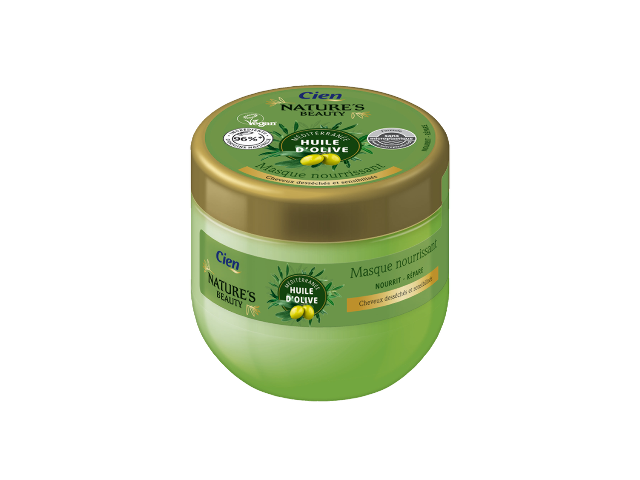 Masque capillaire Cien Nature's Beauty à l'huile d'olive.