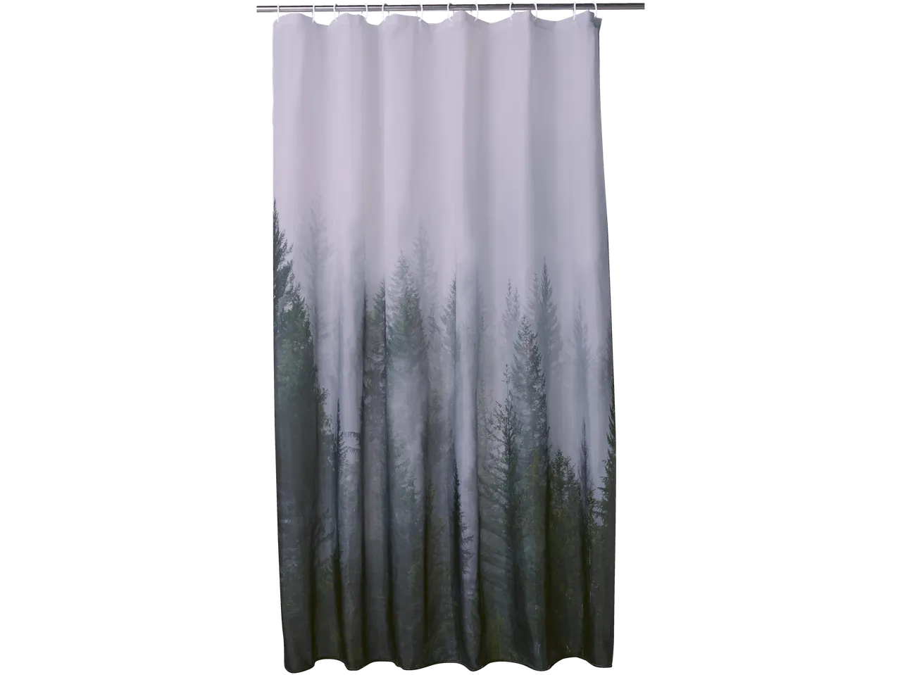 LIVARNO dušas aizkars ar miglaina meža apdruku